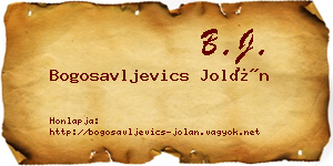 Bogosavljevics Jolán névjegykártya